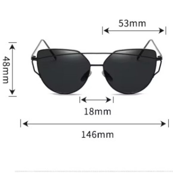 Cat Eye‎ Sunglasses Womens Purple Lenses Gold Frames Shades Trendy - Picture 2 of 4